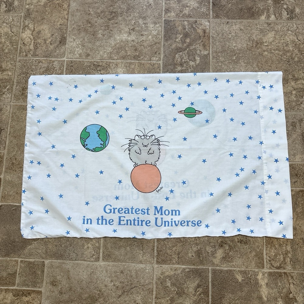 Vtg Sandra Boynton "Greatest Mom In The Entire Universe" Pillowcase martex 1991